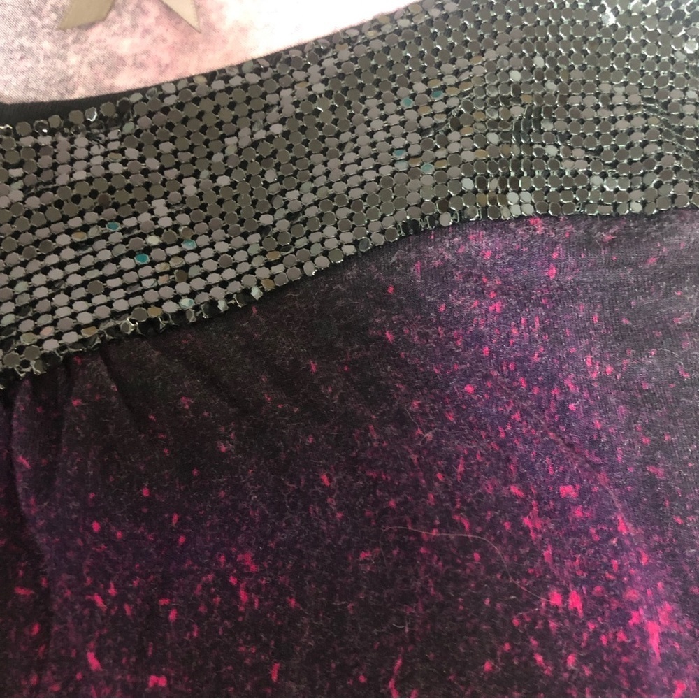 Dynamite Dark Pink & Black Glo-mesh Spaghetti Strap Camisole Top - Picture 6 of 8